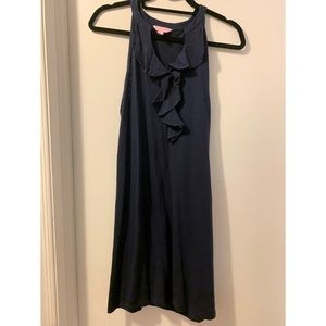 Cotton Lilly Pulitzer navy dress with ruffle